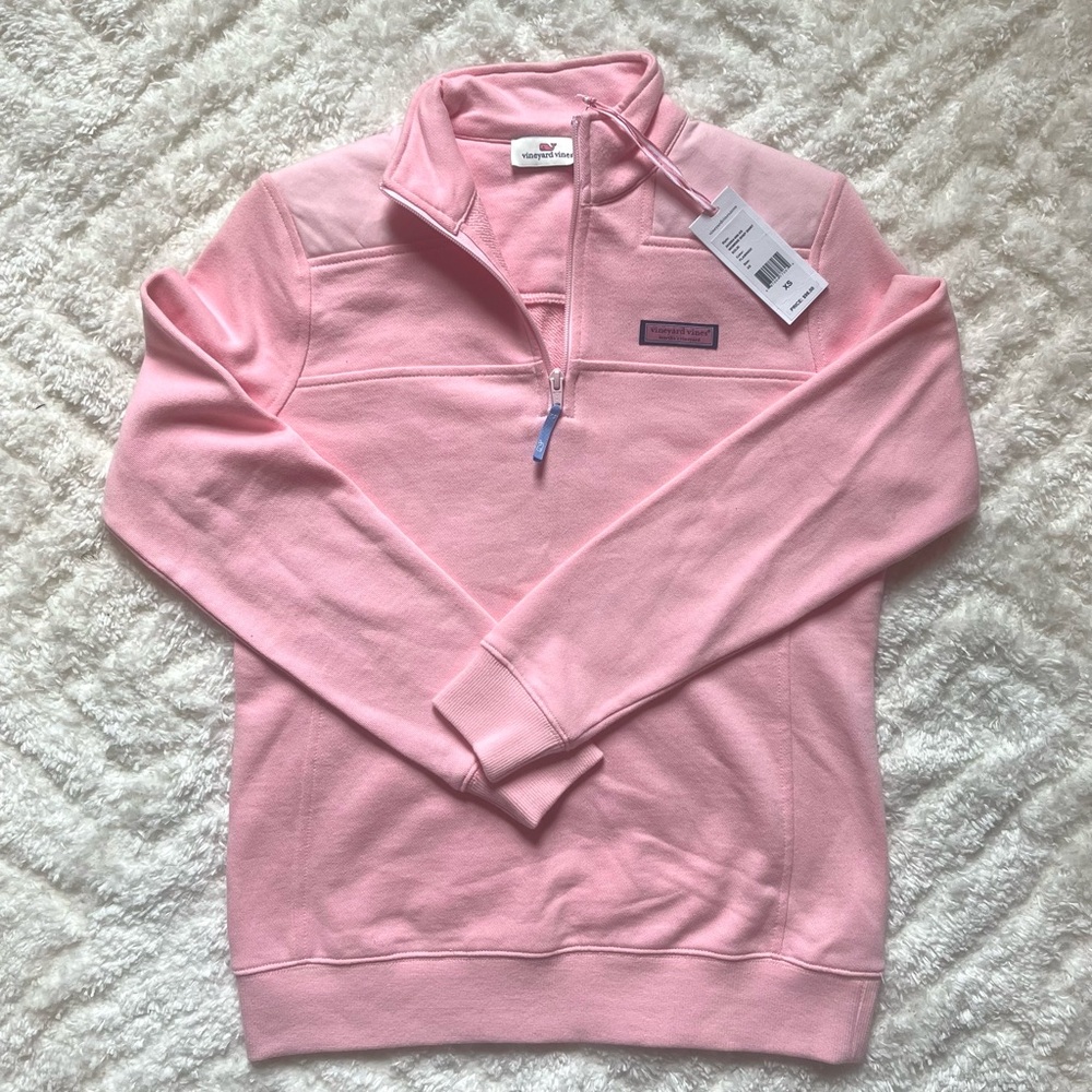 NWT Vineyard Vines Women’s Shep Shirt Quarter Zip in Flamingo / Light Pink XS